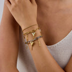 18K Gold Heart Charm Paperclip Chain Bracelet
