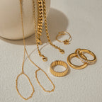 18K Gold Waterproof Double Hoop Hand Chain Bracelet