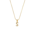 18K Gold Pearl Initial Pendant Necklace