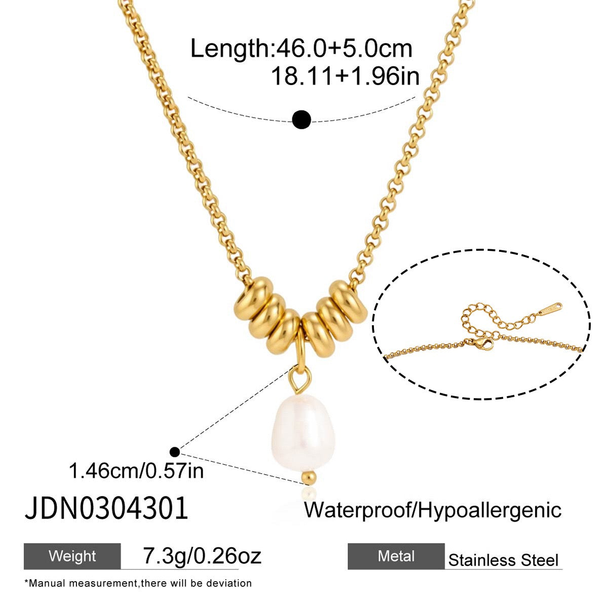 18K Gold Pearl Talk Simple Dainty Pendant Necklace