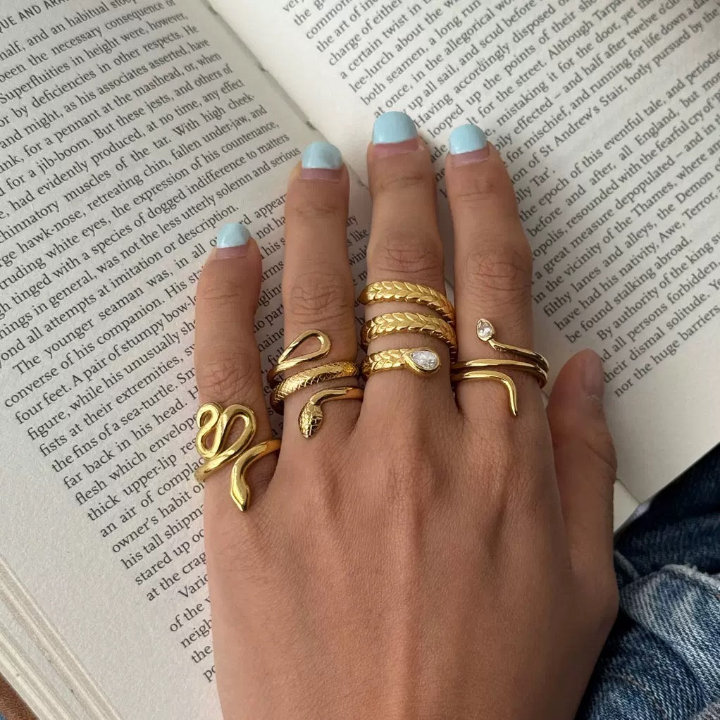 18K Gold Olive Branch Statement Ring