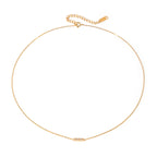 18K Gold Minimalist Bling Bar Pendnat Choker Necklace