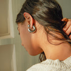 18K Gold Chunky Hoop Statement Huggie Earrings
