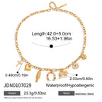 18K Gold Wicked Luck Horseshoe Clover Charm Necklace