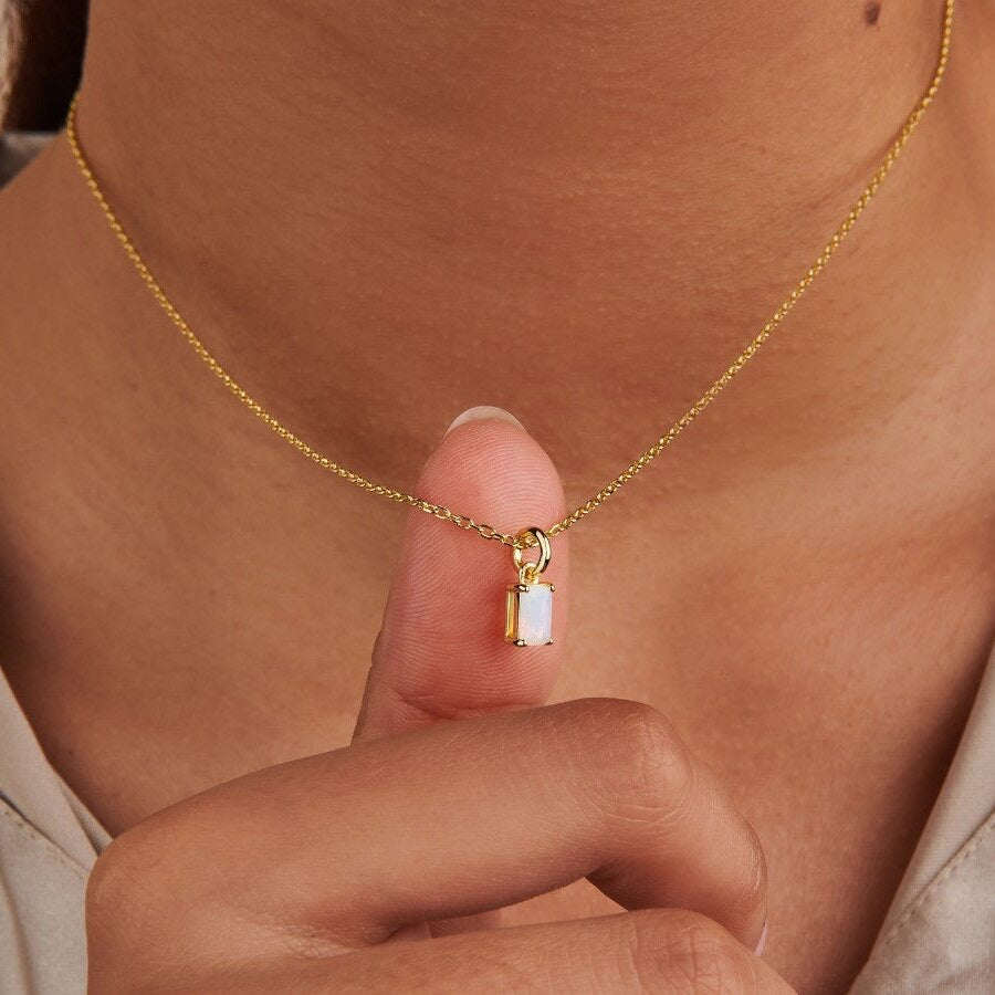 18K Gold Minimalist Birthstone Necklace