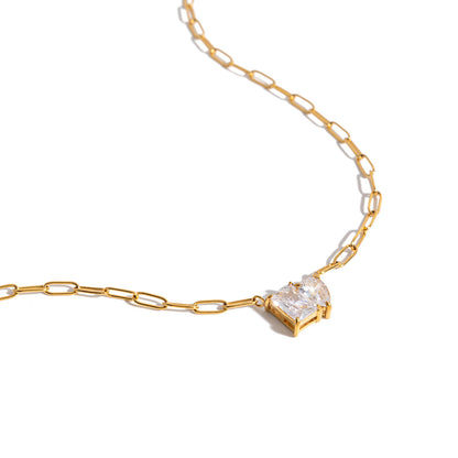 18K Gold Perfect Match Pendant Rope Chain Necklace Set