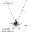 18K Gold Bright Star Pendant Statement Necklace