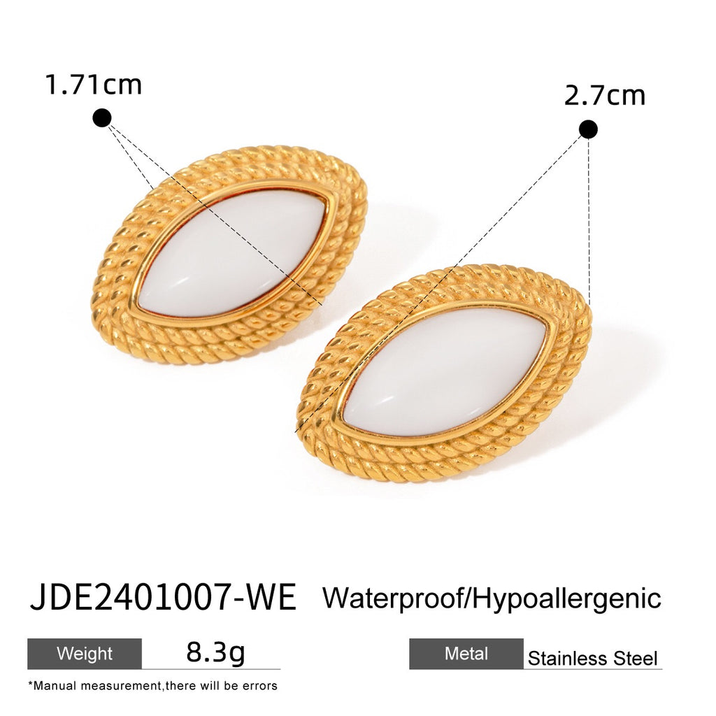 18K Gold Retro Pop Color Statement Stud Earrings