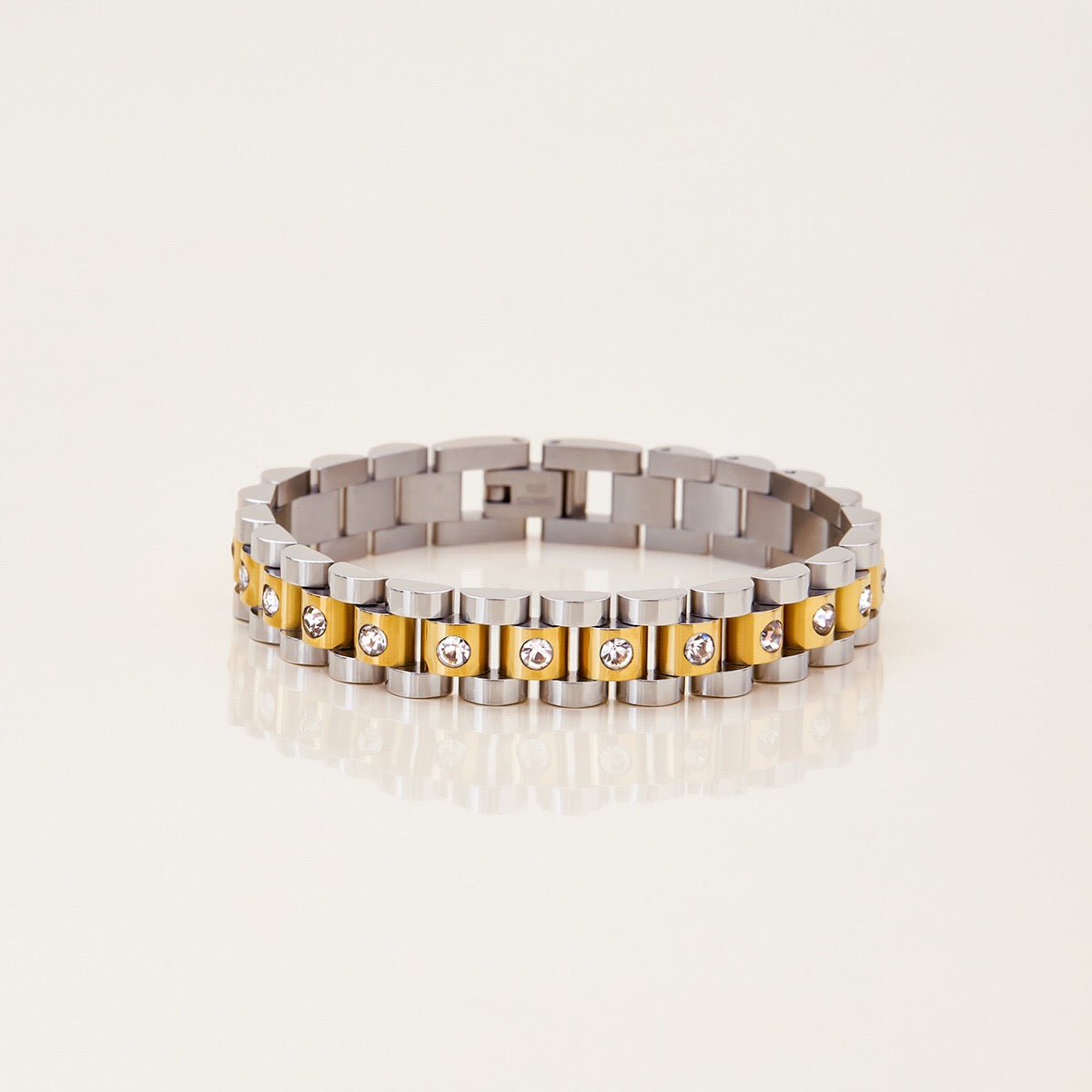 18K Gold Main Character Bling Watch Band Chain Bracelet