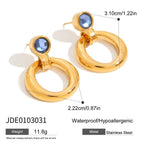 18K Gold Modern Azure Geometric Statement Stud Earrings