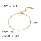 18K Gold Second Glance Dainty Beaded Chain Anklet
