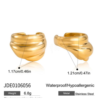 18K Gold Angel Wings Minimalist Bling Huggie Earrings Ear Cuff Set