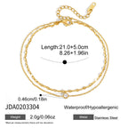 18K Gold Goddess Glow Double Chain Dainty Anklet