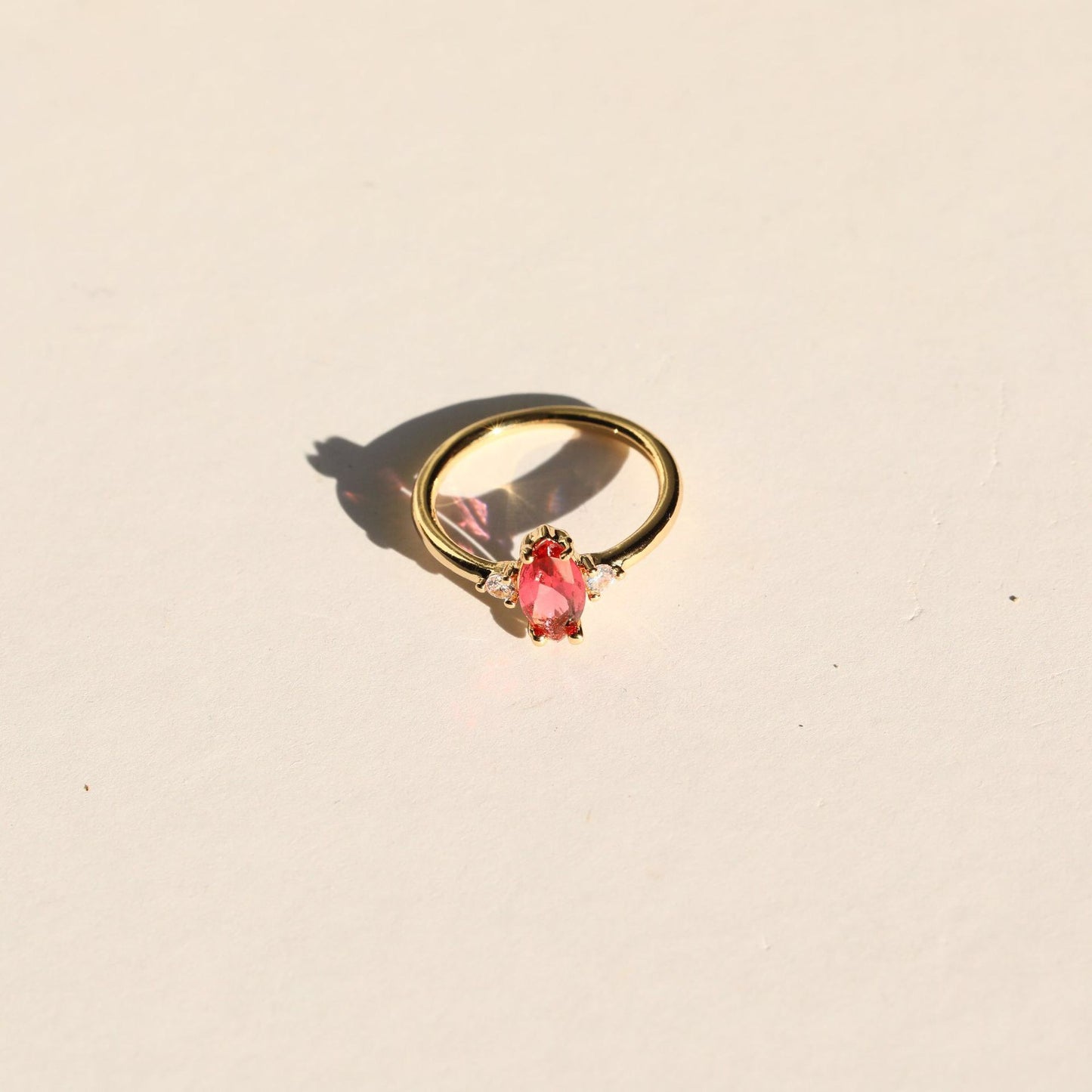 18K Gold Minimalist Birthstone Ring