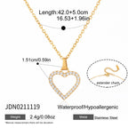 18K Gold Heartstrings Dainty Bling Heart Pendant Necklace