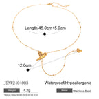 18K Gold Heart Flipped Lariat Necklace