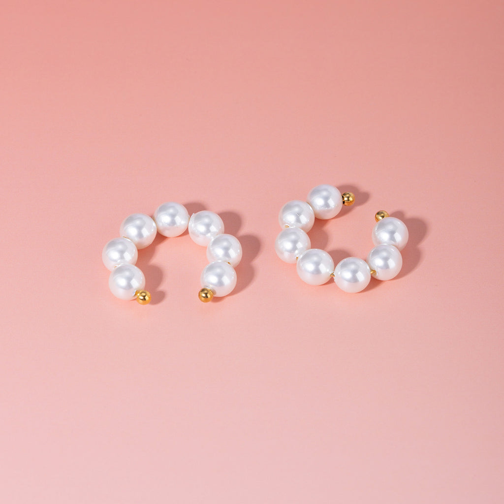 18K Gold Classic Pearl Ear Cuffs