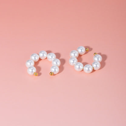 18K Gold Classic Pearl Ear Cuffs