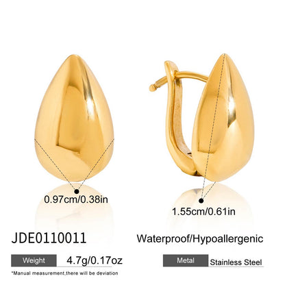 18K Gold Sunkissed Teardrop Statement Stud Earrings Ear Cuff Set