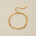 18K Gold Confetti Petal Link Flower Chain Bracelet
