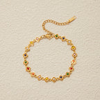 18K Gold Confetti Petal Link Flower Chain Necklace Jewelry Set
