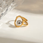 18K Gold and Silver Two Tone Comfort Zone Statement Ring