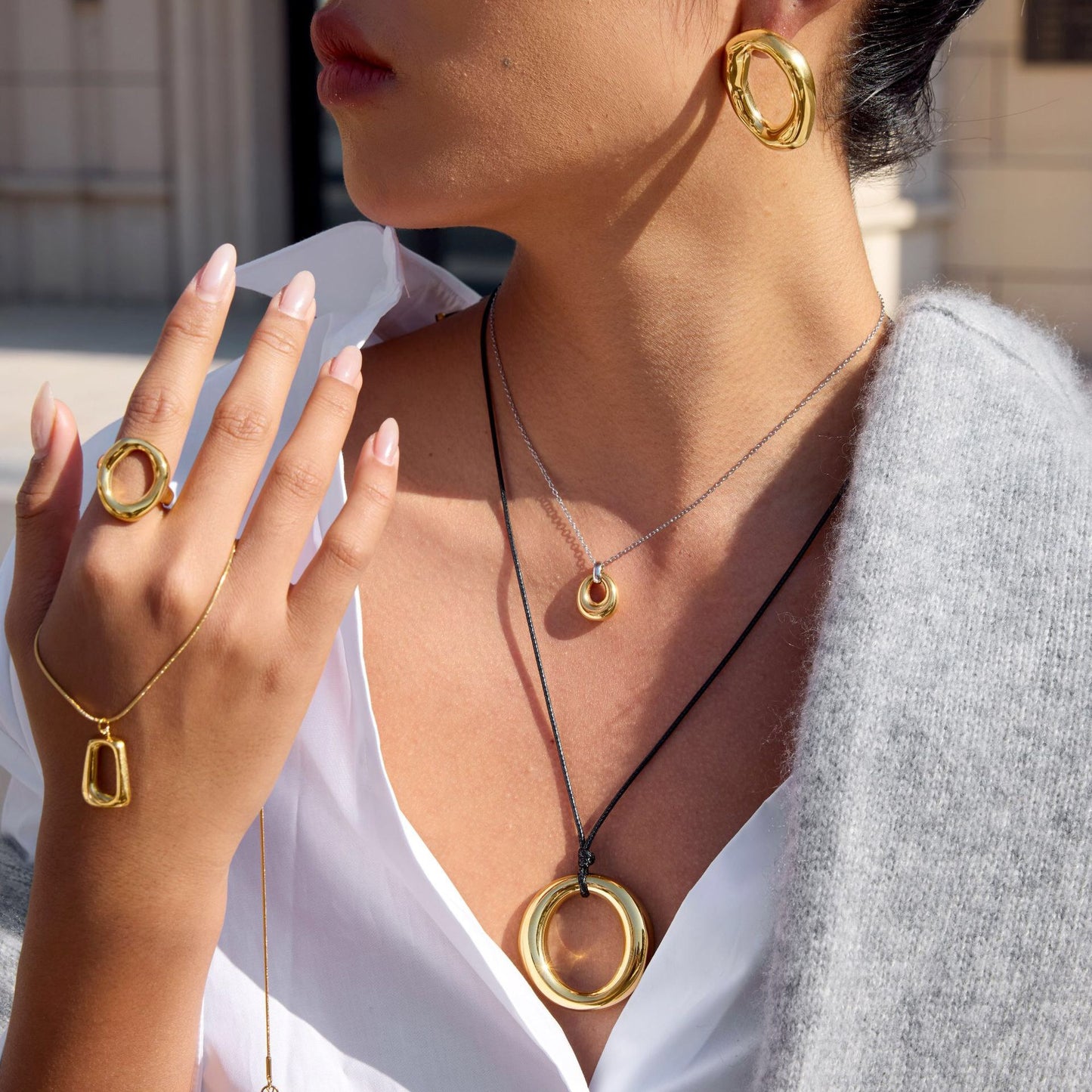 18K Gold Ocean Kissed Bubble Pendant Necklace