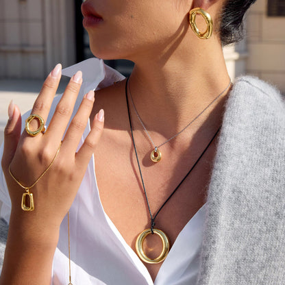 18K Gold Ocean Kissed Bubble Pendant Necklace