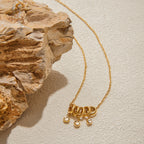 18K Gold Starry Ring Charm Pendant Herringbone Snake Chain Layered Necklace Set