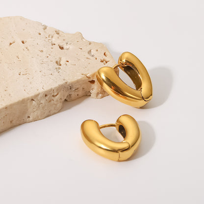 18K Gold Minimalist Small Hoop Huggie Earrings