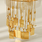18K Gold Zodiac Plate Pendant Necklace
