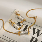 18K Gold and Silver Two Tone Rodeo Star Cowboy Boot Stud Dangle Earrings