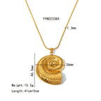 18K Gold Summer Shell Pendant Statement Necklace