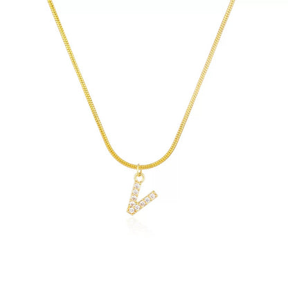 18K Gold Minimalist Glam Initial Necklace