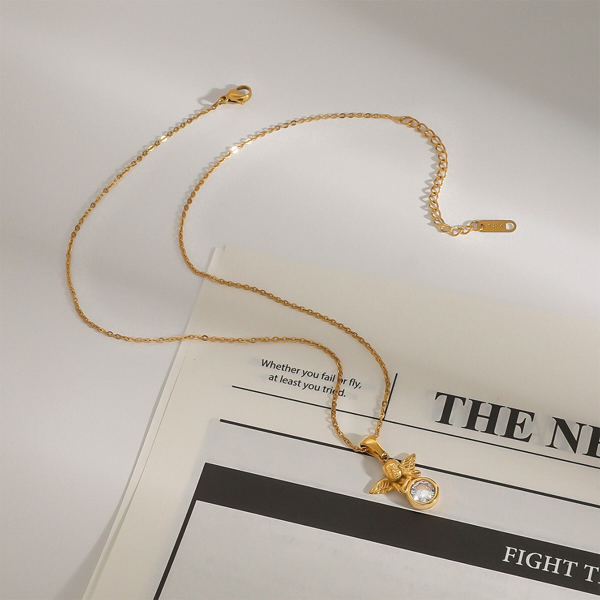 18K Gold Cupid Necklace