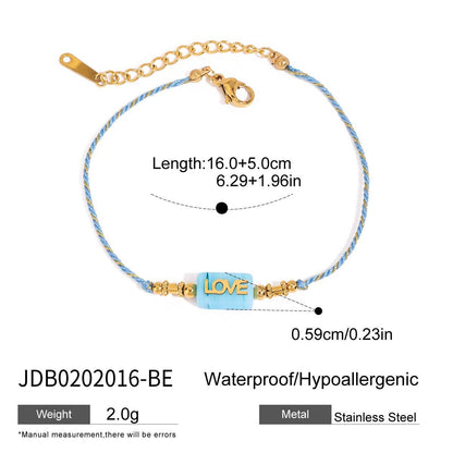 18K Gold Pastel Color Love Summer String Bracelet
