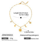 18K Gold Opal Forever Sun Pendant Statement Charm Necklace