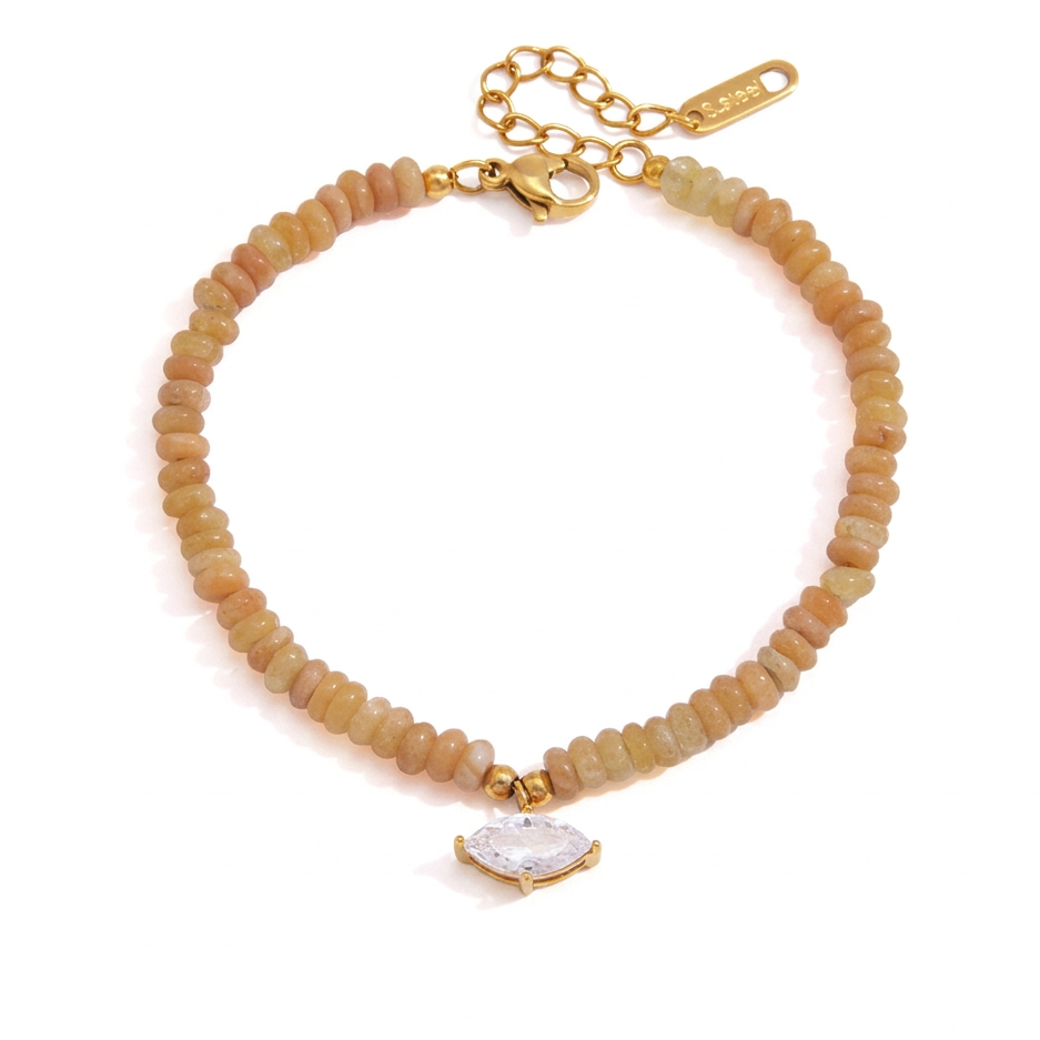 18K Gold Summer Carnival Color Beaded Charm Bracelet