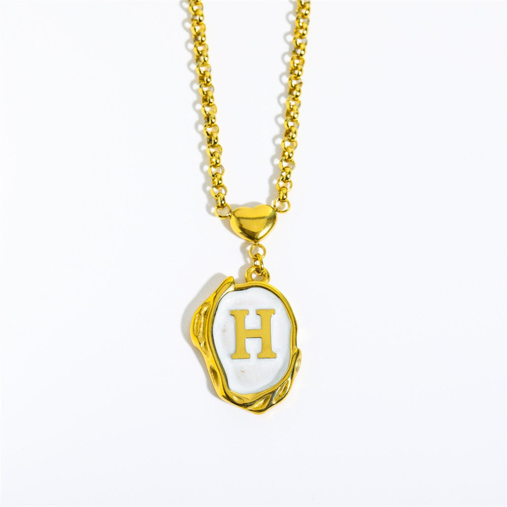 18K Gold Luxury Initial Pendant Necklace