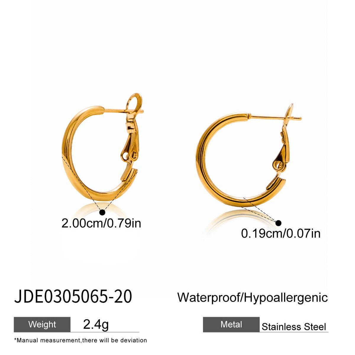 18K Gold and Silver Minimalist Essential Hoop Huggie Earrings