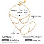 18K Gold Starry Dream Catcher Dainty Hand Chain Bracelet