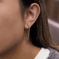 18K Gold Glimmer Dainty Tennis Chain Dangle Drop Earrings