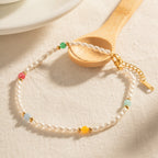 18K Gold Happy Hour Pearl Chain Dainty Anklet