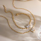 18K Gold Perfect Match Paperclip Chain Dainty Bracelet