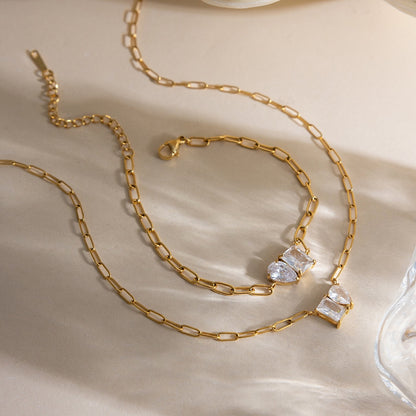 18K Gold Perfect Match Paperclip Chain Dainty Bracelet