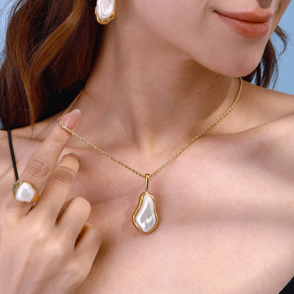 18K Gold Eternal Grace Baroque Pearl Dangle Earrings