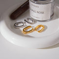 18K Gold and Silver Midnight Tease CZ Small Hoop Huggie Earrings