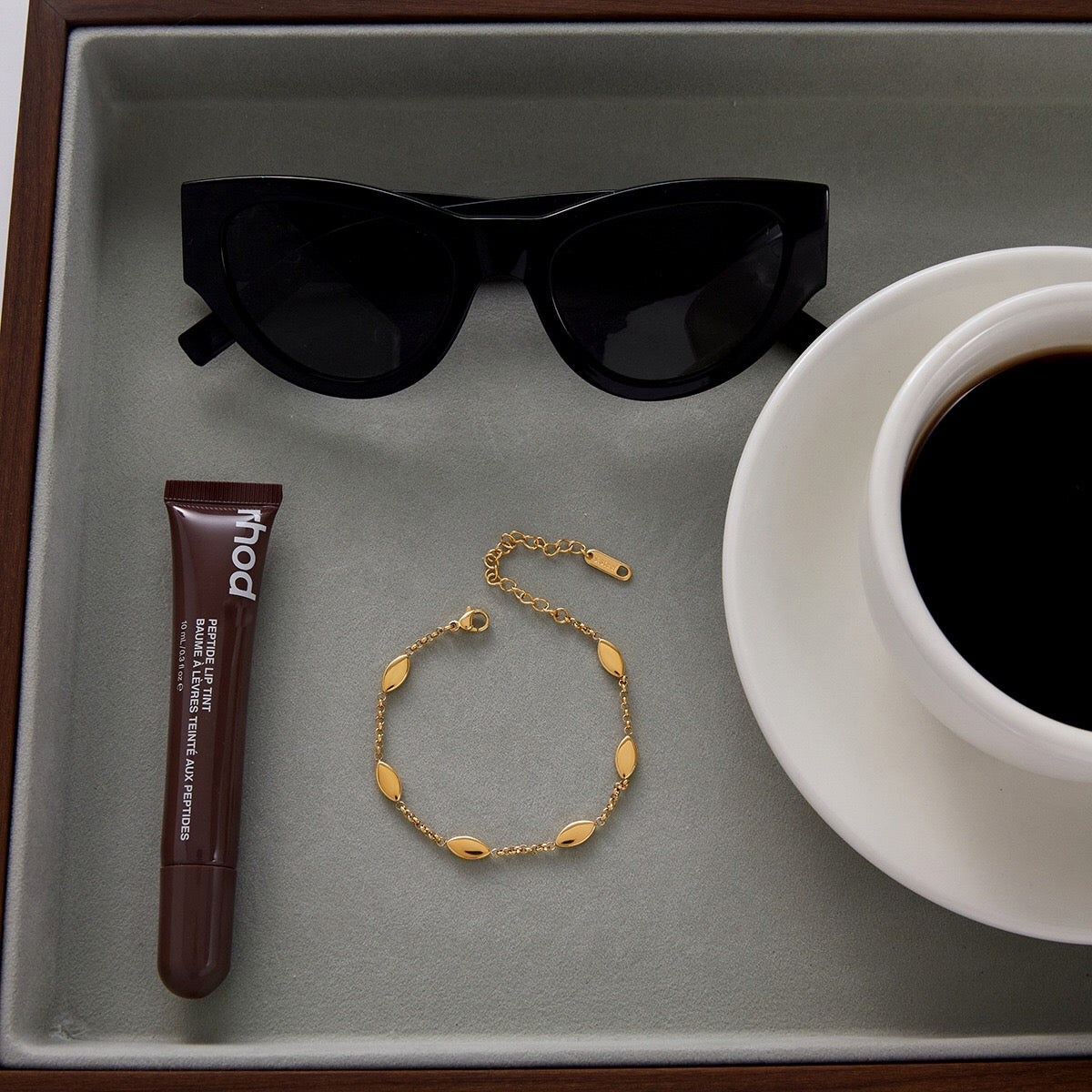 18K Gold Orbit Dainty Chain Bracelet