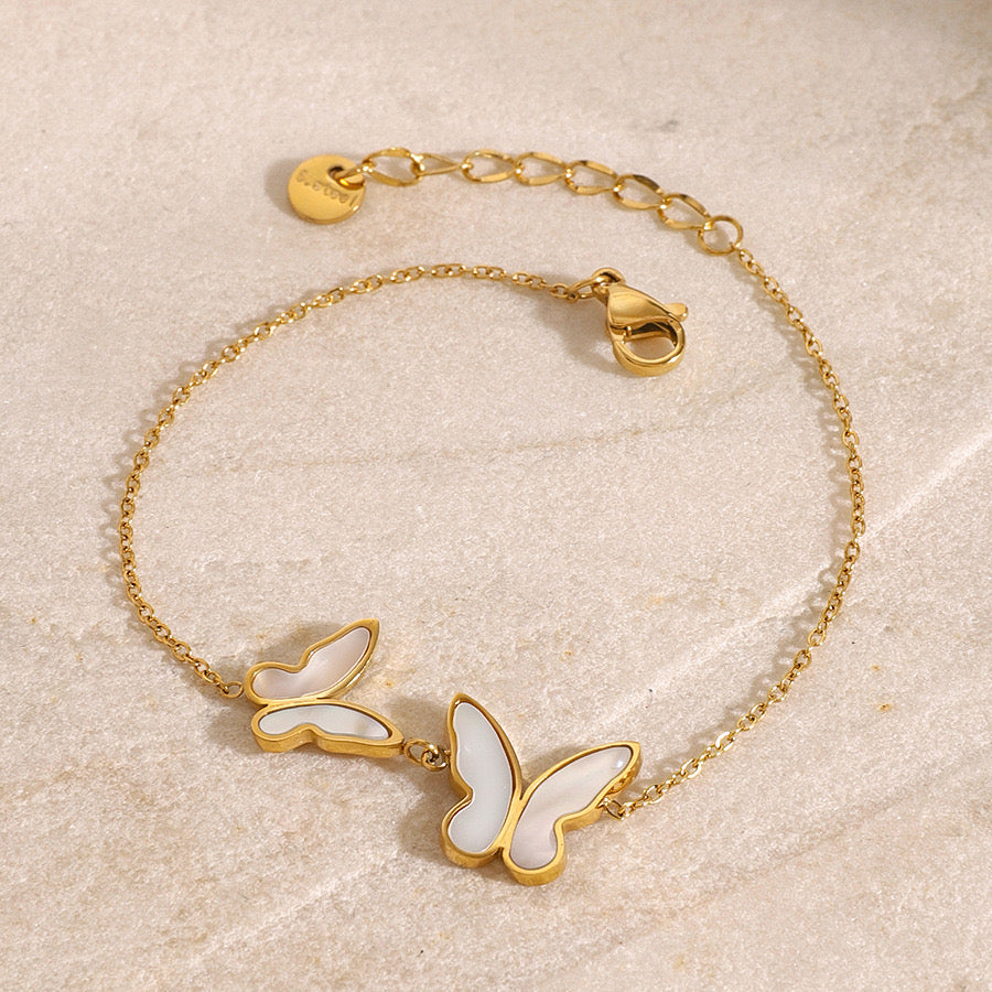 18K Gold Butterfly Bracelet