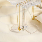 18K Gold Minimalist Teardrop Pendant Dainty Necklace